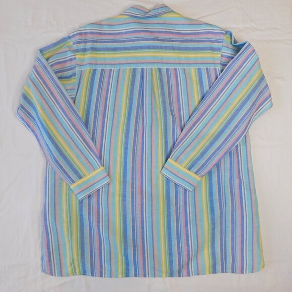 J. McLaughlin Fallon Blouse | Blue/Pink Multi Crayon | Linen & Cotton | NWT | L - Picture 5 of 11
